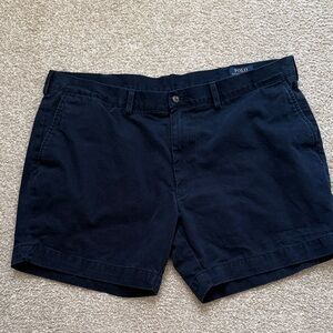 Polo by Ralph Lauren Navy Blue Men's Flat Front Shorts - 42 waist classic 6"